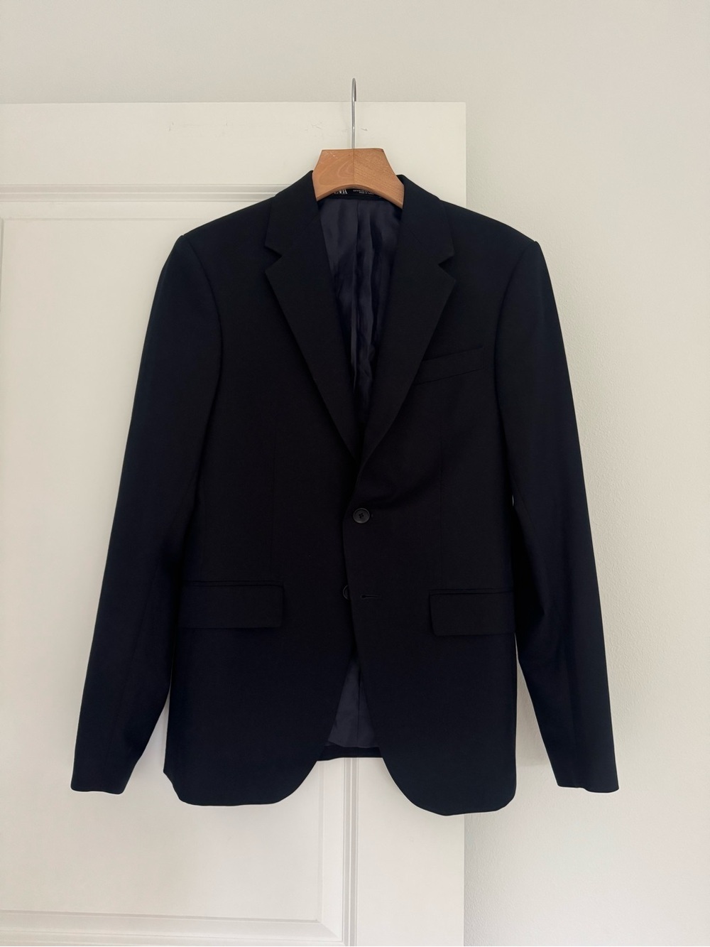 NEW ZARA men’s navy blue two button dress suit blazer jacket size 34 R